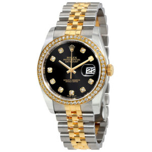 Oyster Perpetual Datejust 36 Black Dial Stainless Steel and 18K Yellow Gold Jubilee Bracelet Automatic Ladies Watch