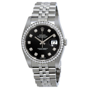 Oyster Perpetual Datejust 36 Black Dial Stainless Steel Jubilee Bracelet Automatic Ladies Watch