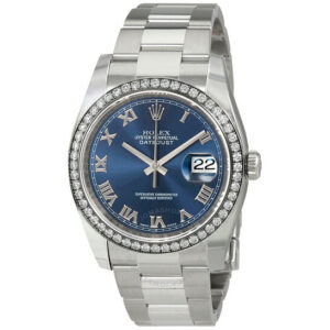 Oyster Perpetual Datejust 36 Blue Dial Stainless Steel Bracelet Automatic Ladies Watch