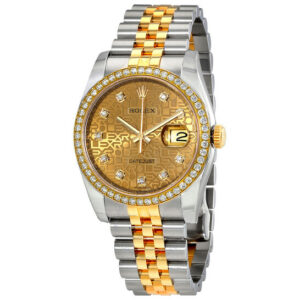 Oyster Perpetual Datejust 36 Champagne Dial Stainless Steel and 18K Yellow Gold Jubilee Bracelet Automatic 36 mm Watch
