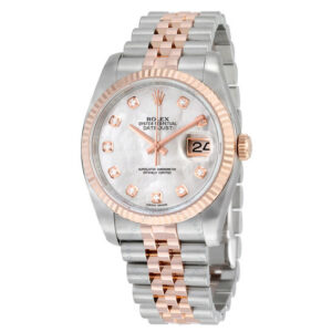 Oyster Perpetual Datejust 36 Mother of Pearl Dial Stainless Steel and 18K Everose Gold Jubilee Bracelet Automatic Men's Watch