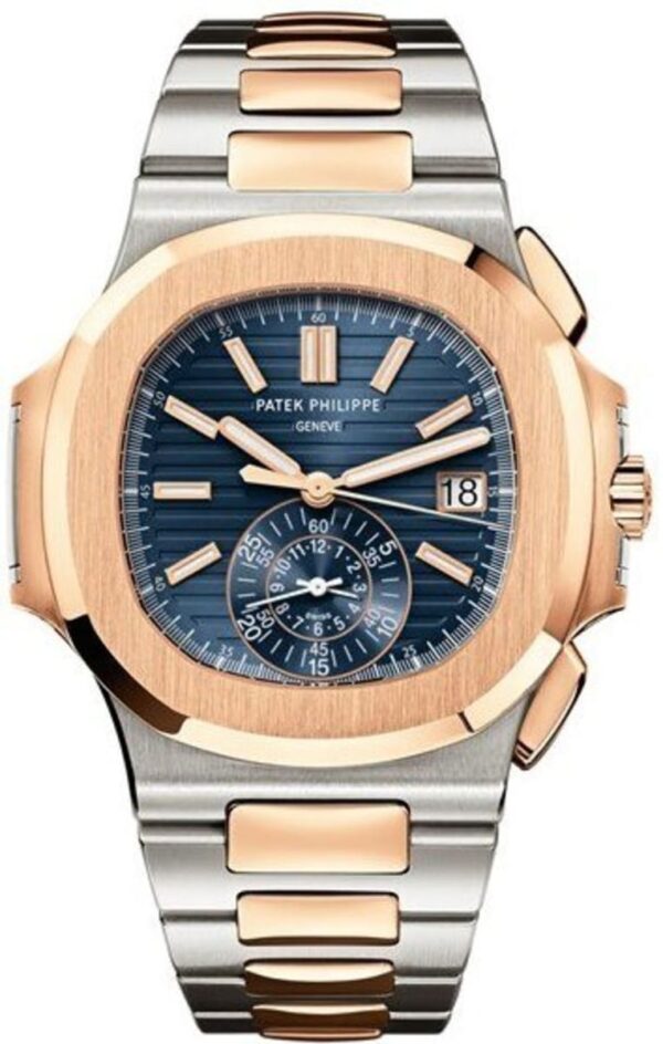 patek philippe nautilus blue dial rose gold and steel mens watch 59801ar 001 1388 ckvmx.jpg