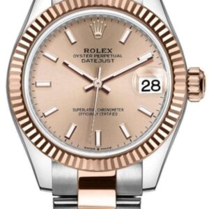 Rolex Datejust 31 Stainless Steel and Rose Gold Rose Dial Women's Watch M278271-0009