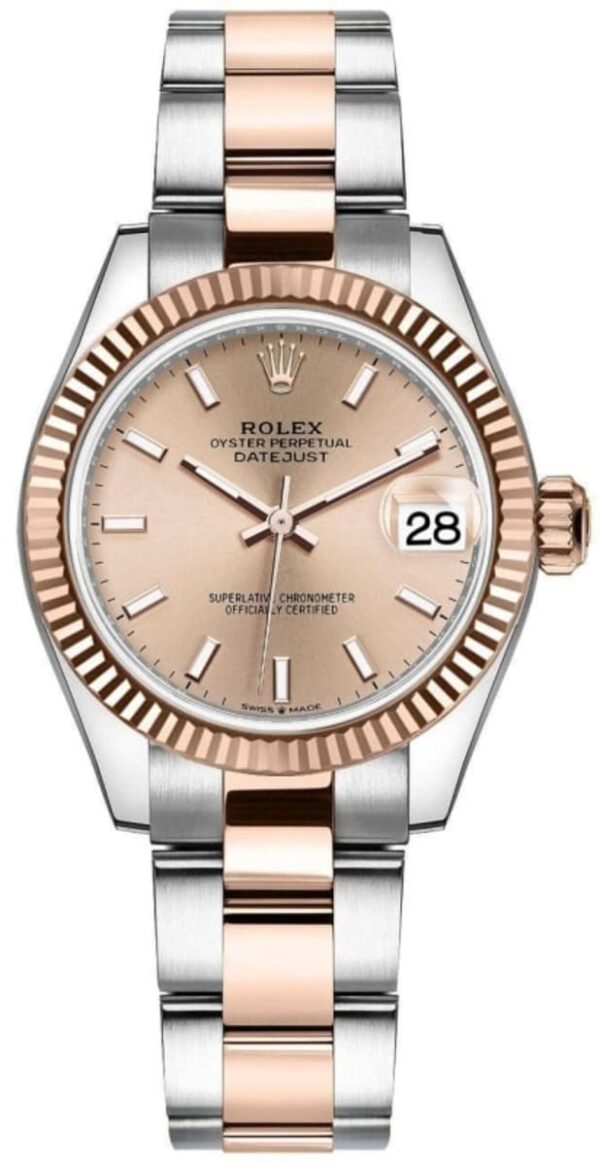Rolex Datejust 31 Stainless Steel and Rose Gold Rose Dial Women's Watch M278271-0009