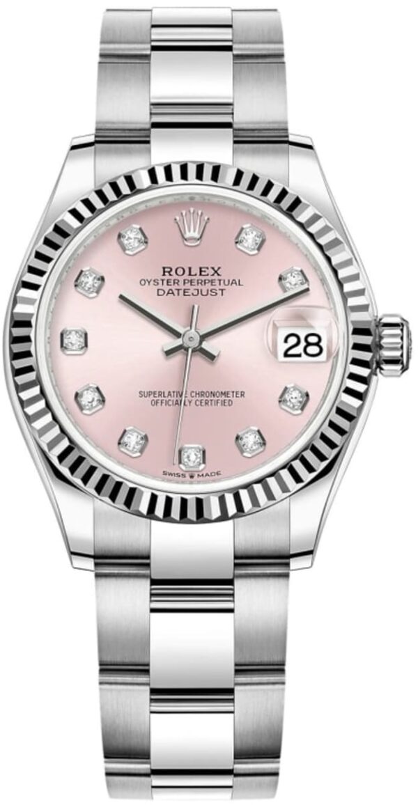Rolex Datejust 31 Stainless Steel and White Gold Pink Diamond Dial Women's Watch M278274-0031