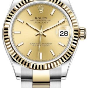 Rolex Datejust 31 Stainless Steel and Yellow Gold Champagne Dial Women's Watch M278273-0013