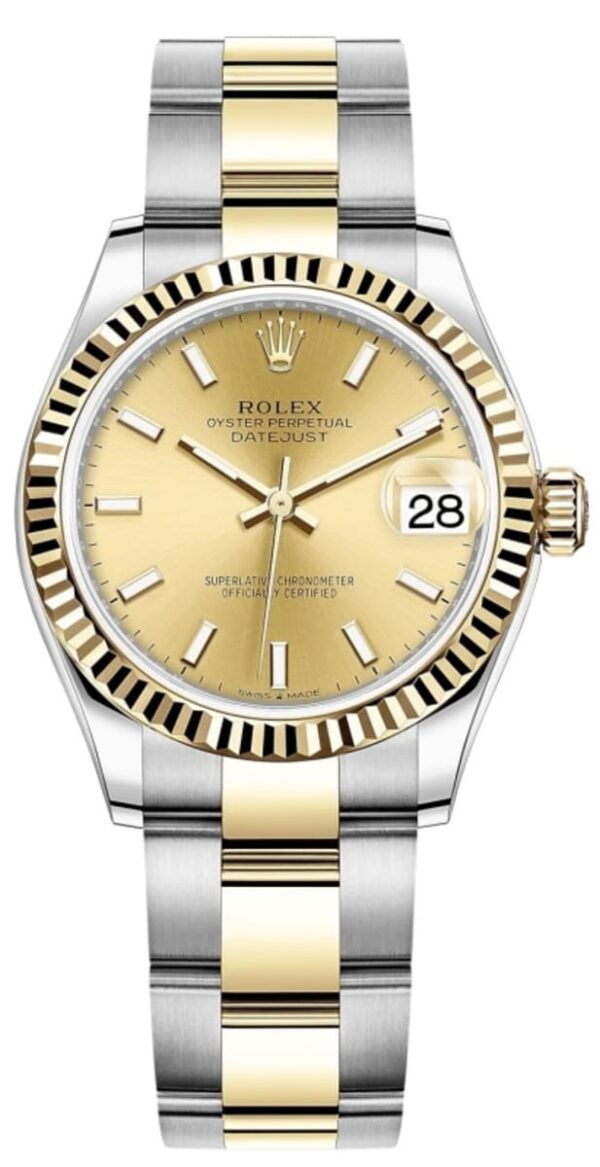 Rolex Datejust 31 Stainless Steel and Yellow Gold Champagne Dial Women's Watch M278273-0013