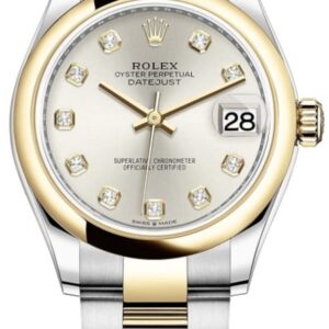 Rolex Datejust 31 Stainless Steel and Yellow Gold Silver Diamond Dial Women's Watch M278243-0019