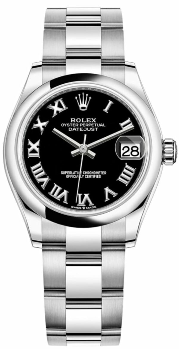 Rolex Datejust 31 Stainless Steel Black Roman Dial Women's Watch M278240-0001