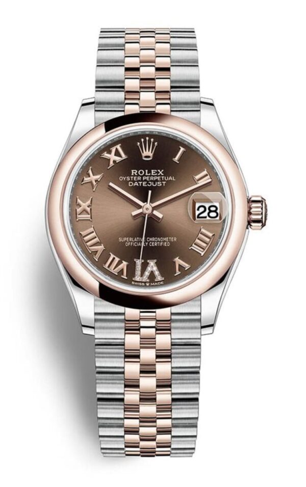 Rolex Datejust 31 Steel and 18kt Everose Gold Chocolate Dial Women's Watch M278241-0004