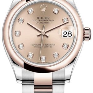 Rolex Datejust 31 Steel and 18kt Everose Gold Rose Diamond Dial Women's Watch M278241-0023