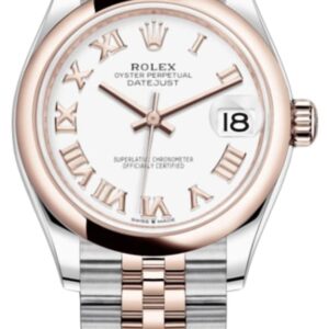 Rolex Datejust 31 Steel and 18kt Everose Gold White Roman Dial Women's Watch M278241-0002