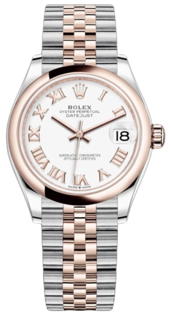 Rolex Datejust 31 Steel and 18kt Everose Gold White Roman Dial Women's Watch M278241-0002