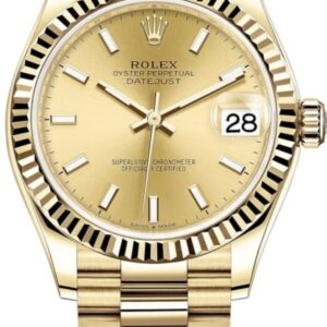 Rolex Datejust 31 Yellow Gold Champagne Dial Women's Watch M278278-0040