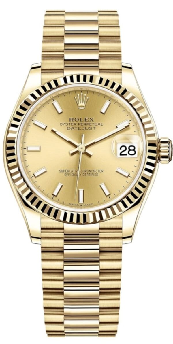 Rolex Datejust 31 Yellow Gold Champagne Dial Women's Watch M278278-0040
