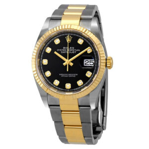 Rolex Datejust 36 Black Diamond Dial Men's Stainless Steel and 18kt Yellow Gold Oyster 126233BKDO