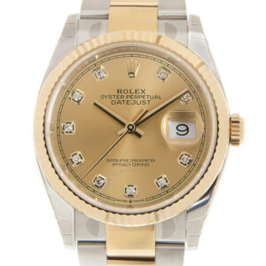 Rolex Datejust 36 Champagne Diamond Dial Men's Steel and 18kt Yellow Gold Oyster Watch 126233CDO
