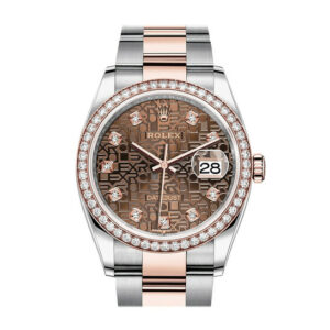 Rolex Datejust 36 Chocolate Jubilee Diamond Dial Men's Steel and 18k Everose Gold Oyster Watch 126281CHJDO