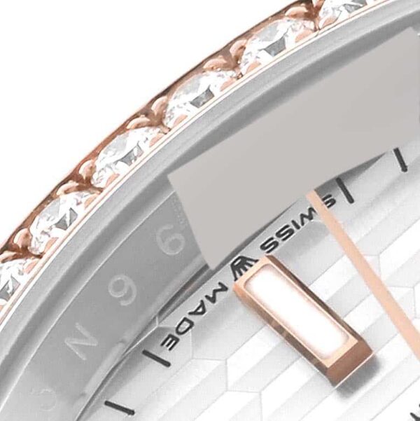 Rolex Datejust 36 Fluted Dial Diamond Bezel Steel Rose Gold Mens Watch 126281 - Image 6