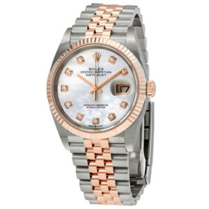 Rolex Datejust 36 Mother of Pearl Diamond Dial Automatic Men's Steel and 18kt Everose Gold Jubilee Watch 126231MDJ