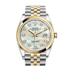 Rolex Datejust 36 Mother of Pearl Diamond Dial Men's Steel and 18k Yellow Gold Jubilee Watch 126203MDJ