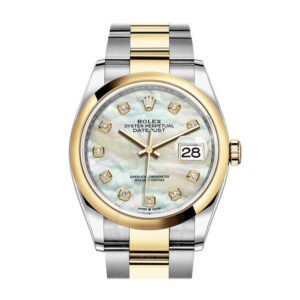 Rolex Datejust 36 Mother of Pearl Diamond Dial Men's Steel and 18k Yellow Gold Oyster Watch 126203MDO