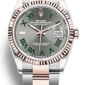 Rolex Datejust 36 Steel & Everose Gold Slate Roman Dial Women's Watch M126231-0030