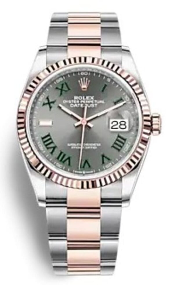 Rolex Datejust 36 Steel & Everose Gold Slate Roman Dial Women's Watch M126231-0030