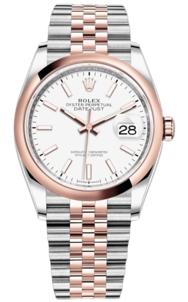 Rolex Datejust 36 Steel & Everose Gold White Dial Women's Watch M126201-0017