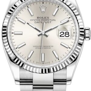 Rolex Datejust 36 Steel & White Gold Silver Dial Women's Watch M126234-0014
