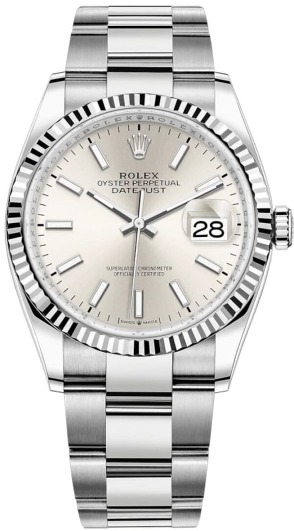 Rolex Datejust 36 Steel & White Gold Silver Dial Women's Watch M126234-0014
