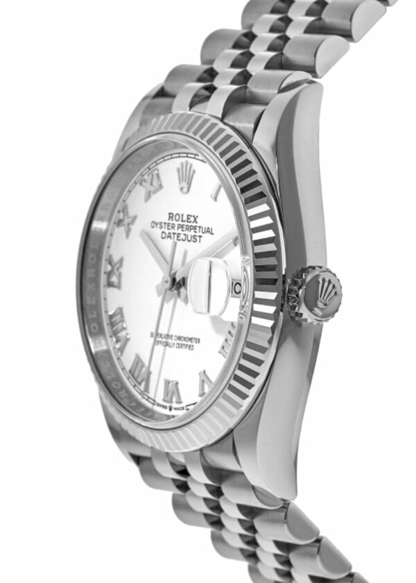 Rolex Datejust 36 Steel & White Gold White Roman Dial Women's Watch M126234-0025 - Image 3