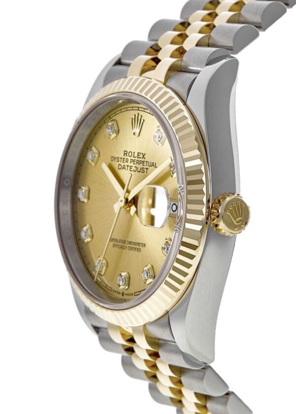 Rolex Datejust 36 Steel & Yellow Gold Champagne Diamond Dial Women's Watch M126233-0017 - Image 3