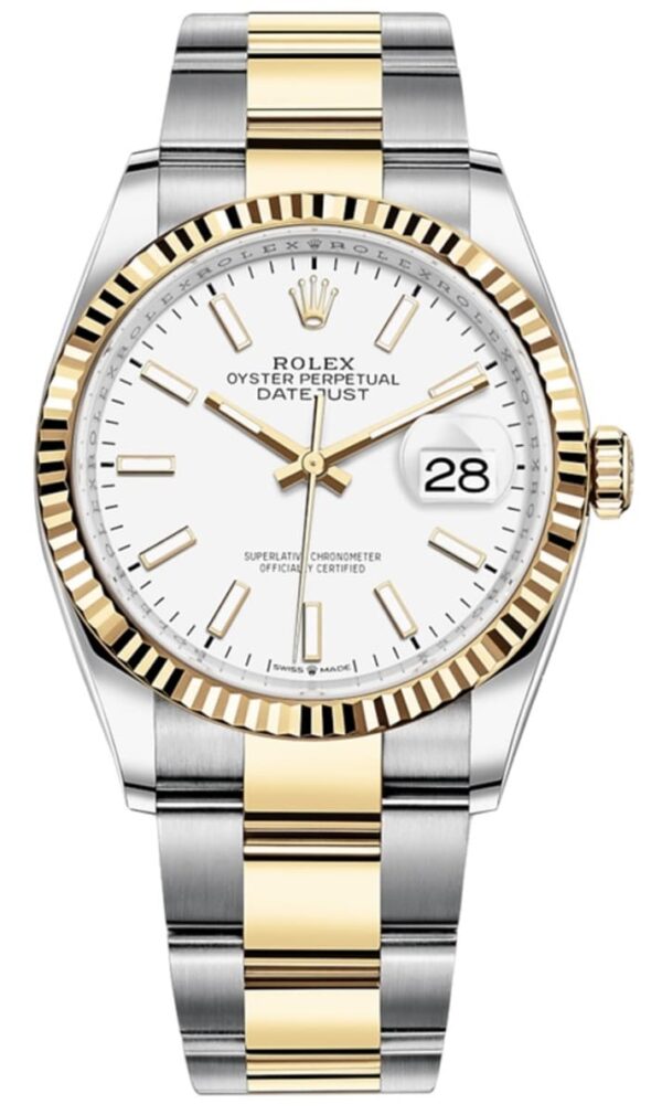Rolex Datejust 36 Steel & Yellow Gold White Dial Women's Watch M126233-0020