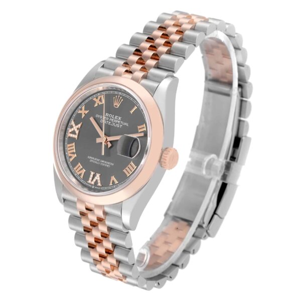 Rolex Datejust 36 Steel Rose Gold Slate Diamond Dial Mens Watch 126201 Box Card - Image 5
