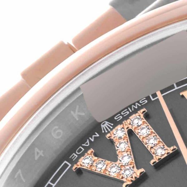 Rolex Datejust 36 Steel Rose Gold Slate Diamond Dial Mens Watch 126201 Box Card - Image 6