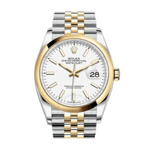 Rolex Datejust 36 White Dial Automatic Men's Steel and 18k Yellow Gold Jubilee Watch 126203WSJ