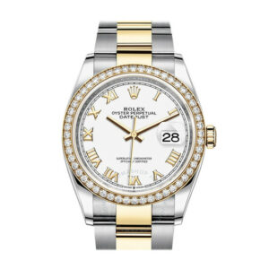 Rolex Datejust 36 White Dial Men's Steel and 18kt Yellow Gold Oyster Watch 126283WRO