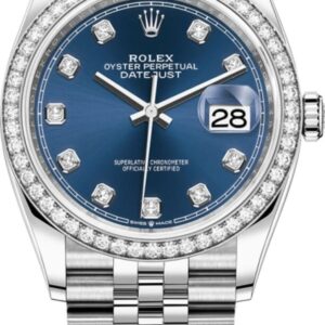 Rolex Datejust 36 White Gold & Diamonds Blue Diamond Dial Women's Watch M126284RBR-0029