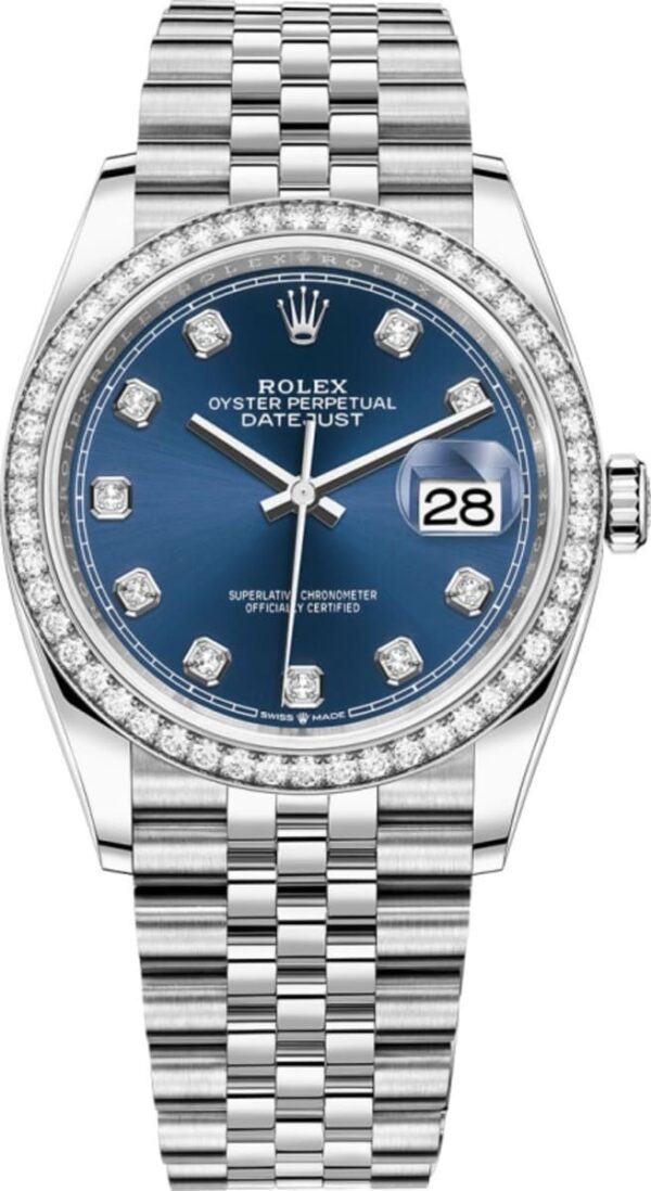 Rolex Datejust 36 White Gold & Diamonds Blue Diamond Dial Women's Watch M126284RBR-0029
