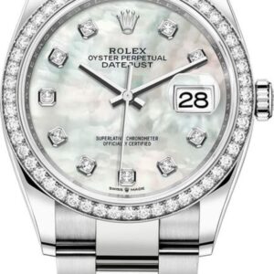 Rolex Datejust 36 White Gold & Diamonds Mother of Pearl Diamond Dial Women's Watch M126284RBR-0012