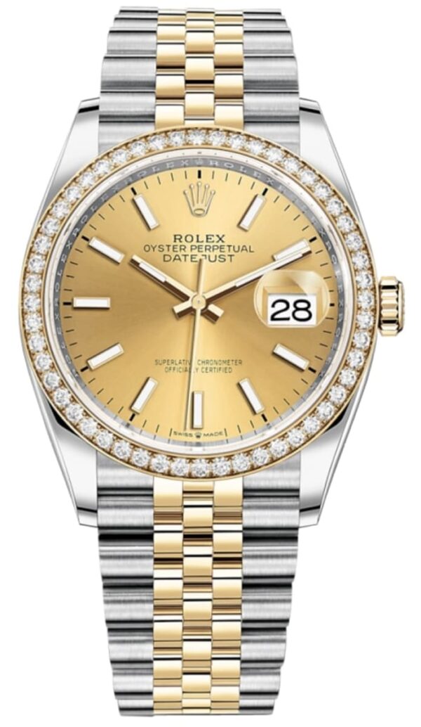 Rolex Datejust 36 Yellow Gold & Diamonds Champagne Dial Women's Watch M126283RBR-0001