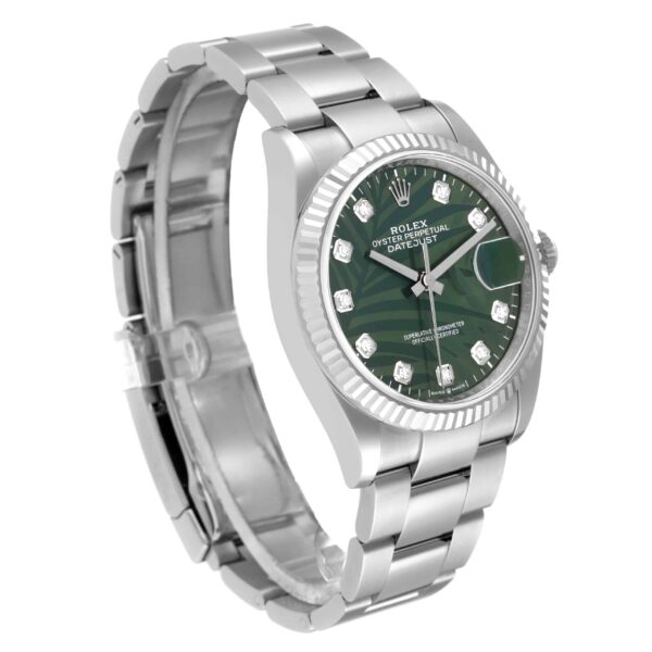 Rolex Datejust 36mm Olive Green Palm Diamond Dial Mens Watch 126234 Unworn - Image 3