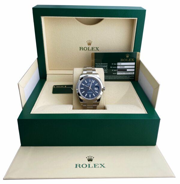 Rolex Datejust 41 116300 Blue Dial Steel Mens Watch Box Papers - Image 2