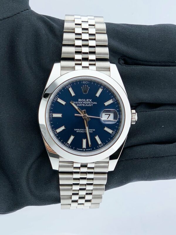 Rolex Datejust 41 126300 Blue Dial Mens Watch Box Papers - Image 3