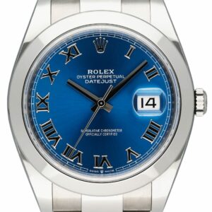 Rolex Datejust 41 126300 Blue Dial Steel Mens Watch Box Papers
