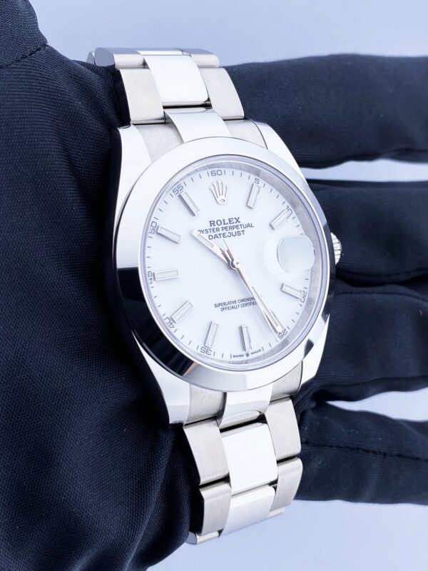 Rolex Datejust 41 126300 White Dial Mens Watch Box Papers - Image 4