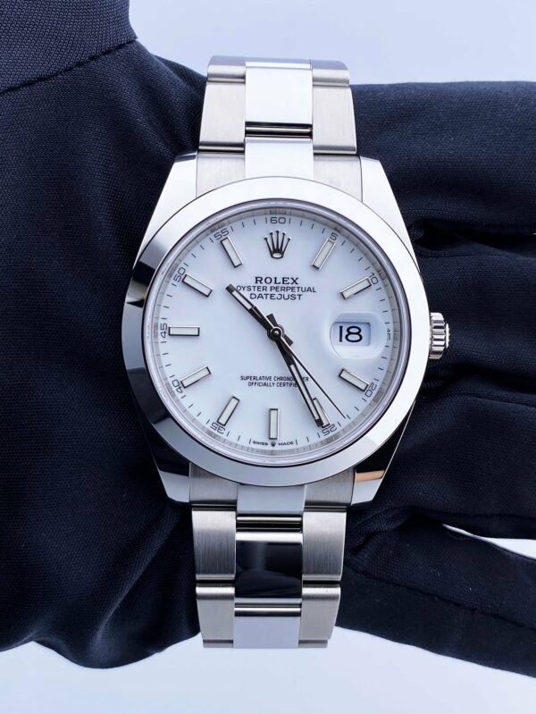 Rolex Datejust 41 126300 White Dial Mens Watch Box Papers - Image 3