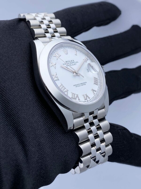 Rolex Datejust 41 126300 White Roman Dial Mens Watch Box Papers - Image 4