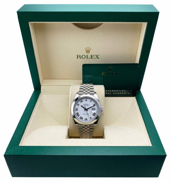 Rolex Datejust 41 126300 White Roman Dial Mens Watch Box Papers - Image 2